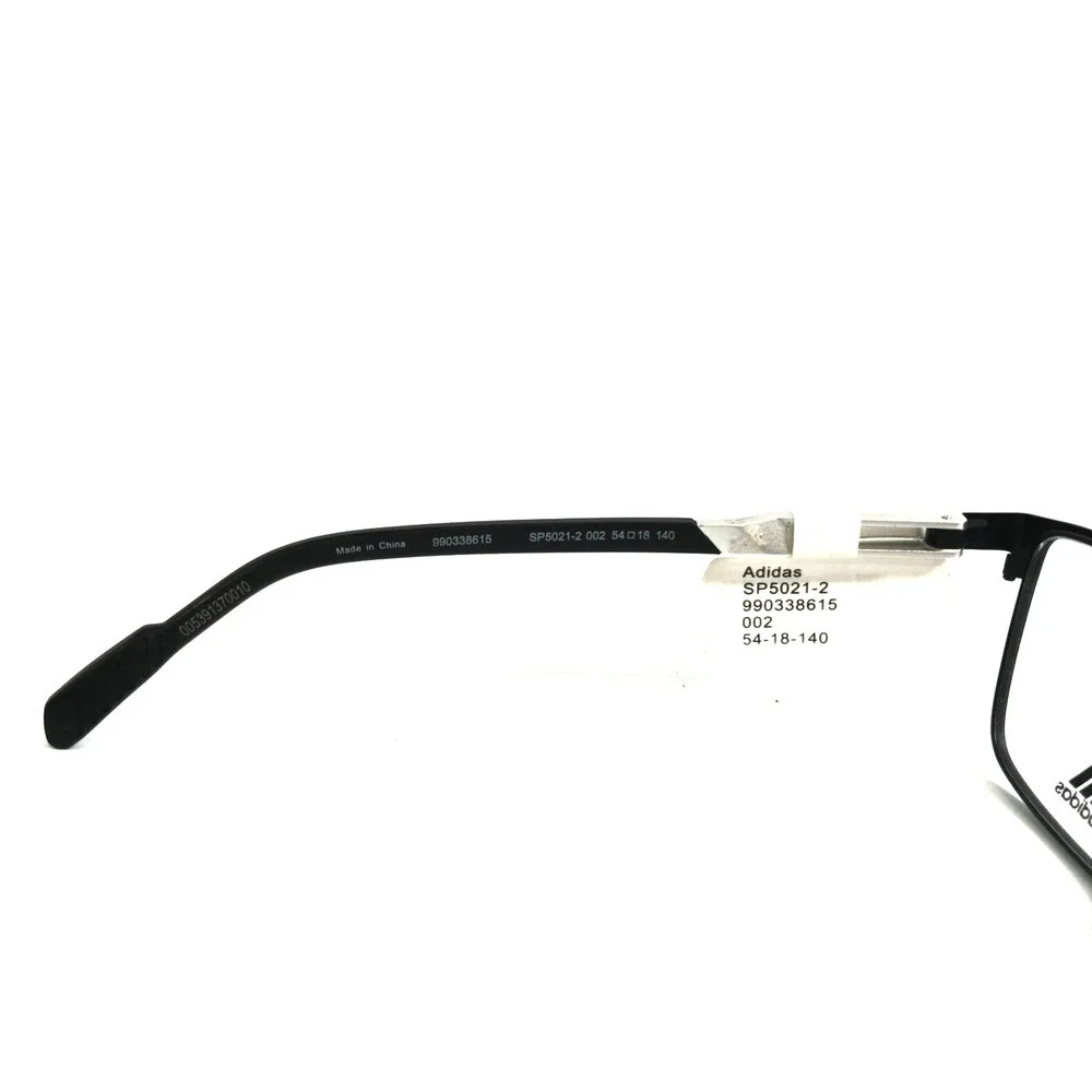 Adidas Eyeglasses Frames SP5021-2 002 Black Silver Rectangle Full Rim 54-18-140